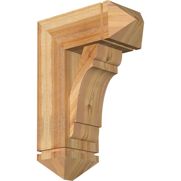 Ekena Millwork Olympic Arts and Crafts Rough Sawn Bracket w/ Offset Brace, Western Red Cedar, 8"W x 18"D x 26"H BKT0806X18X26OLY03RWR - main